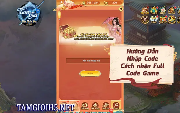 Slideshow Hướng Dẫn Nhập Code Nhận Full Code Game Tam Giới H5